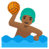 🤽🏾‍♂️ man playing water polo: medium-dark skin tone display on Google